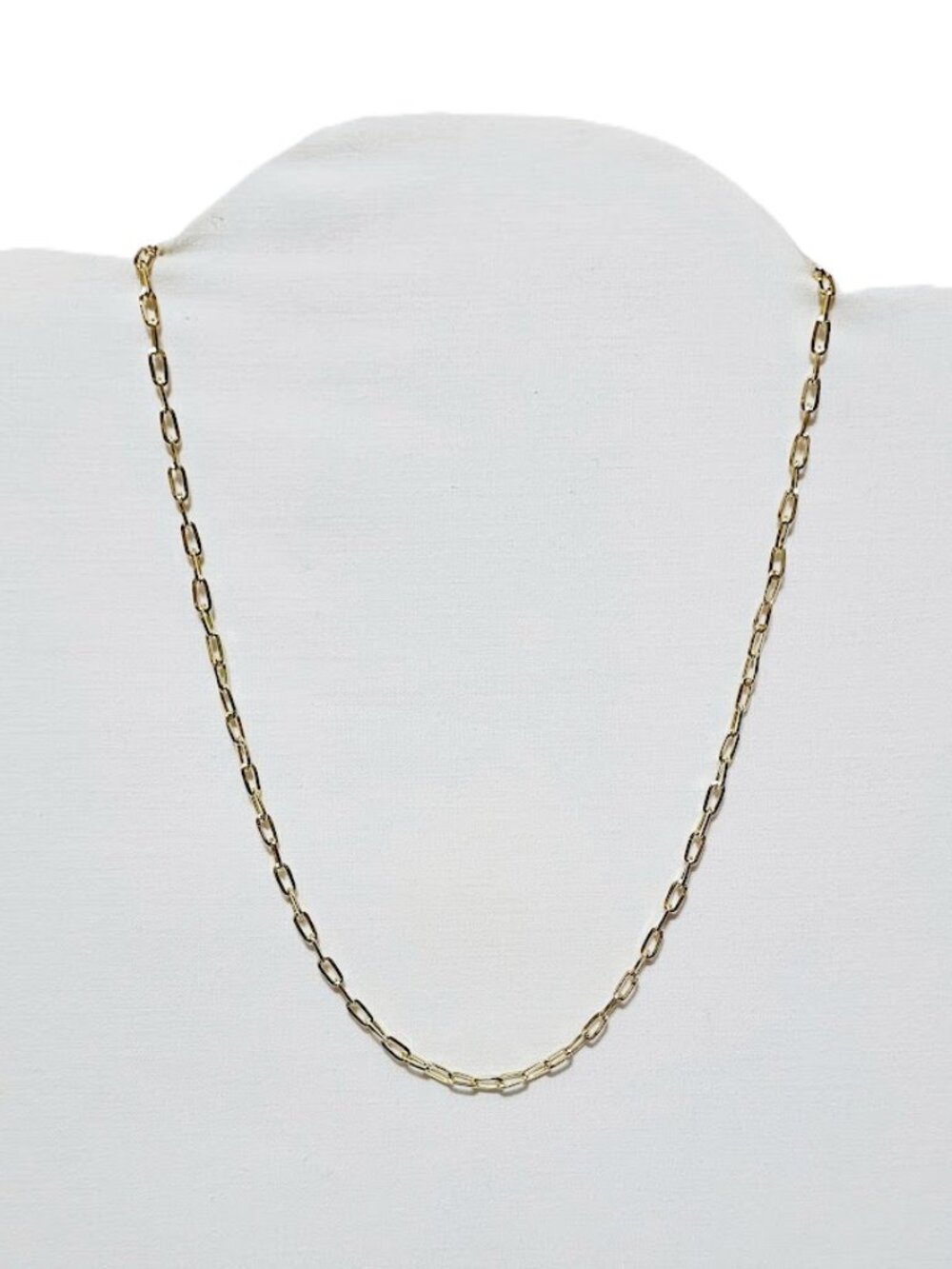 Handmade Gold Tone Paperclip Chain Necklace Rectangle Link Layering Minimalist